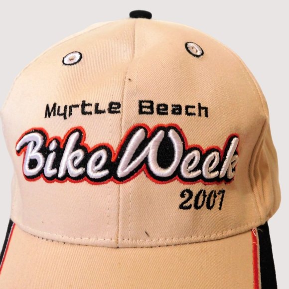 Myrtle Beach Bike Week 2007 Eagle Ball Cap 67th Anniversary Beige Adj Strap - Picture 7 of 10